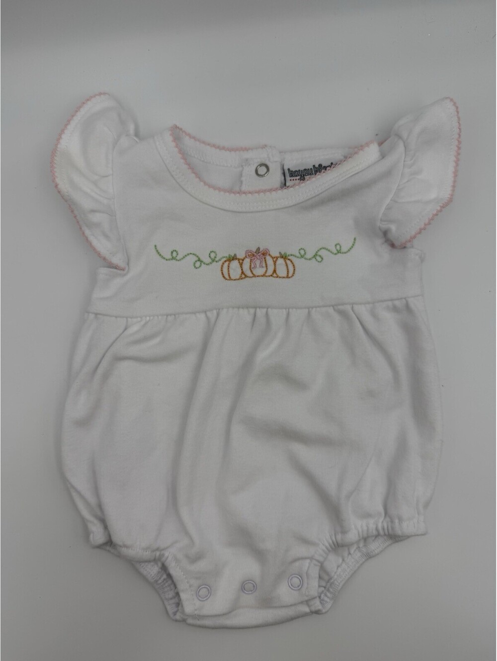 Bayou Blanks Embroidered Pumpkins Bubble Girl's Size 3 Months